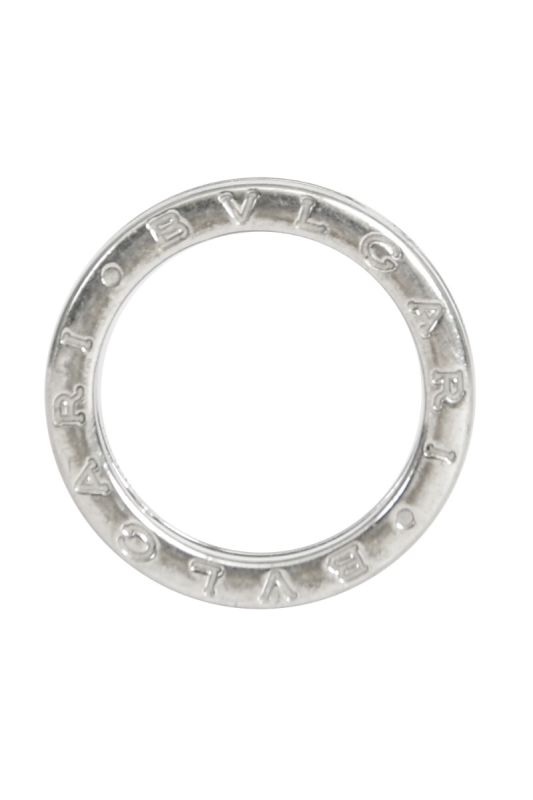 BVLGARI SAVE THE CHILDREN ONE BAND STERLING SILVER RING WITH BLACK CERAMIC