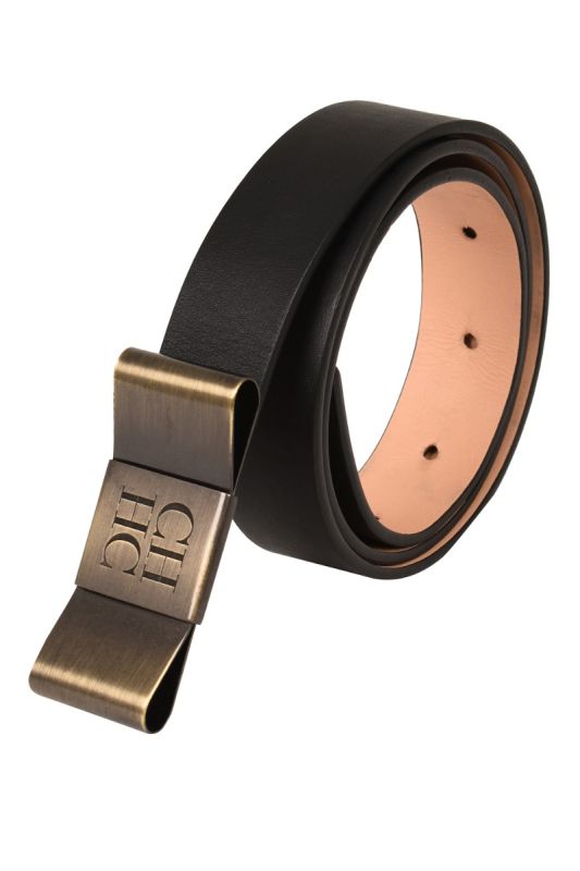 CAROLINA HERRERA LEATHER BOW BUCKLE BELT