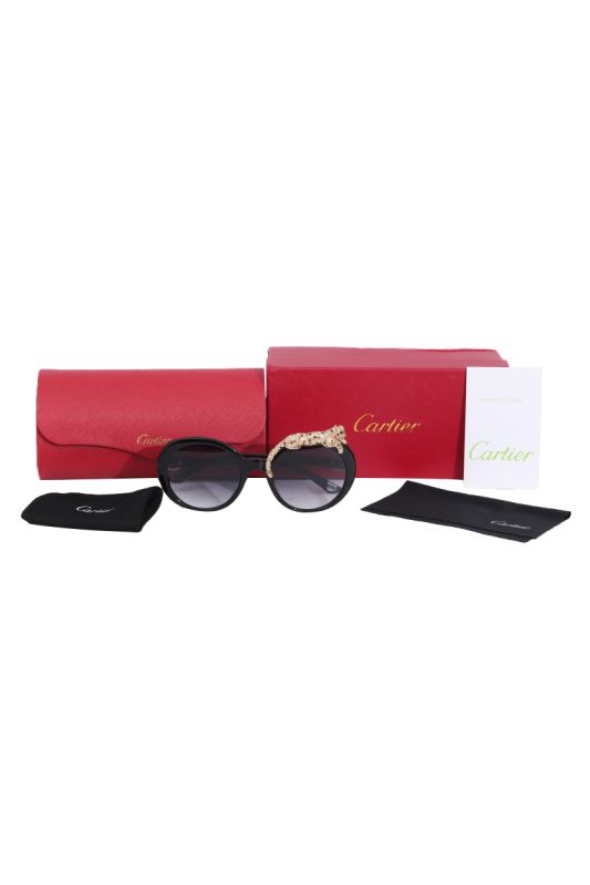 Cartier Rhinestone Panther Accent Sunglasses