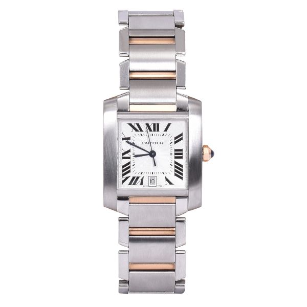 CARTIER TANK FRANCAISE STEEL GOLD AUTOMATIC WATCH