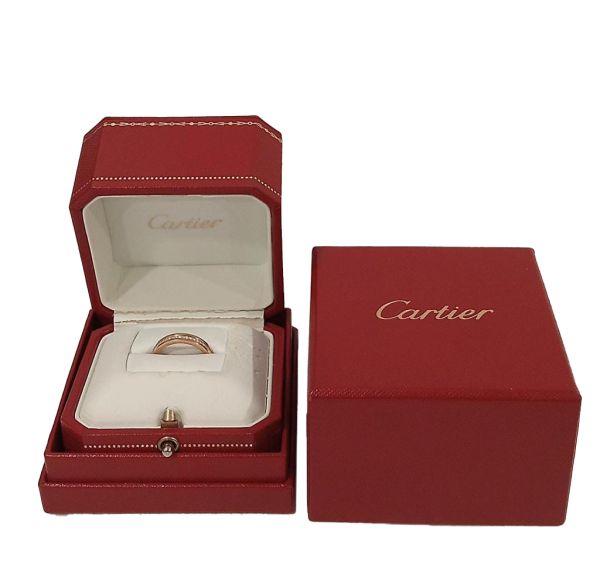 CARTIER TRINITY DIAMOND BAND IN YELLOW, ROSE AND WHITE GOLD