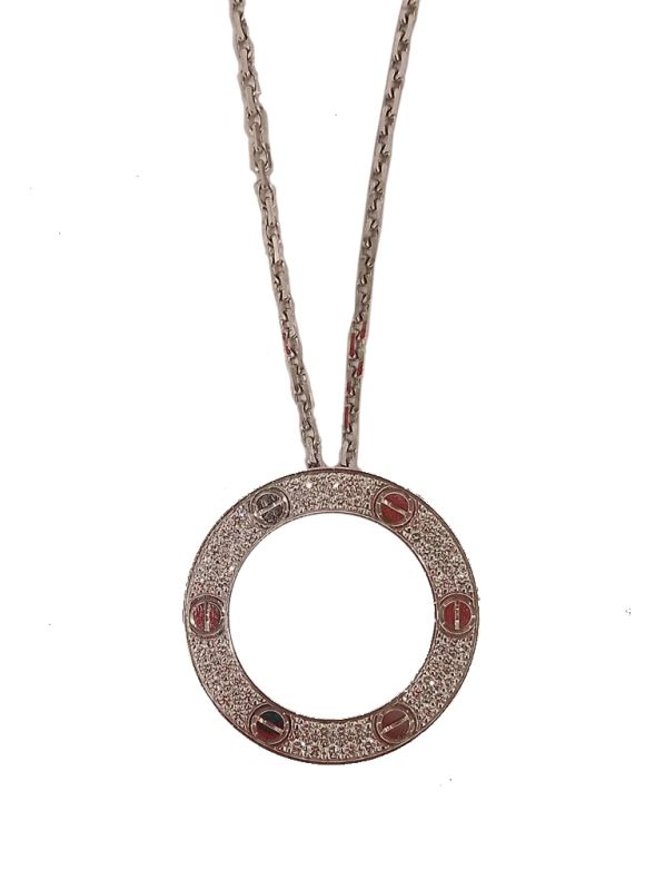 Cartier White Gold Diamond Love Necklace