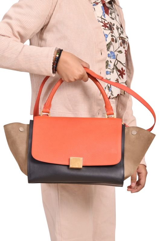 Celine Color Block Trapeze Bag