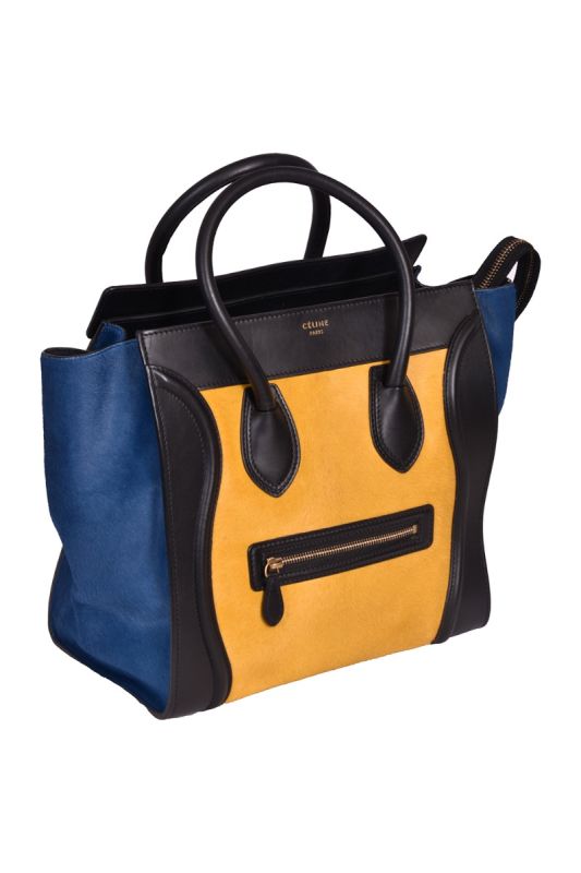 Celine Pony Hair Mini Tri-color Luggage Tote Bag