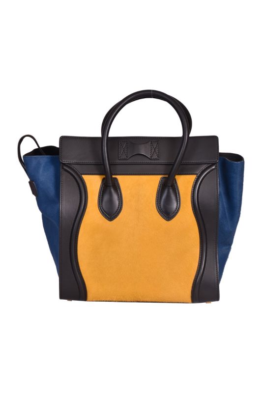 Celine Pony Hair Mini Tri-color Luggage Tote Bag