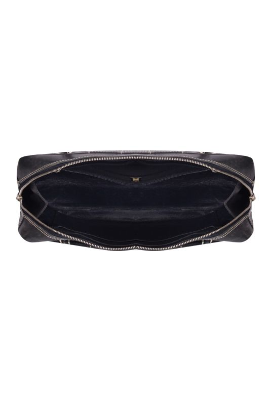 Chanel Black leather Stitch Double Chain Handbag