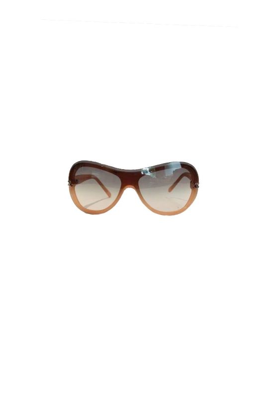 CHANEL BROWN OVAL OVERSIZED SUNGLASSES