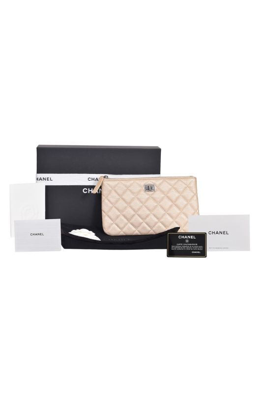 Chanel Calfskin Quilted Clutch