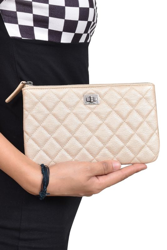 Chanel Calfskin Quilted Clutch