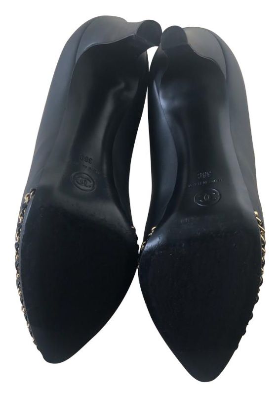 CHANEL CAP TOE CHAIN PUMPS