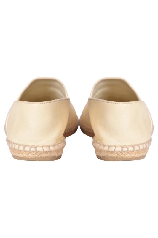 Chanel Cap Toe Leather Espadrilles