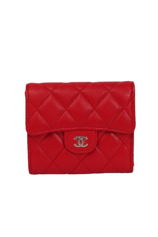 Chanel Classic Coral Caviar Wallet