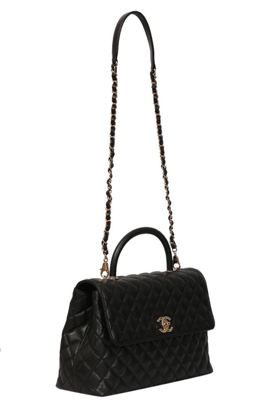 CHANEL COCO BLACK TOP HANDLE BAG