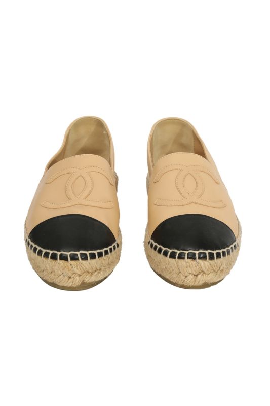 Chanel EU 35 Leather CC Espadrille Flats
