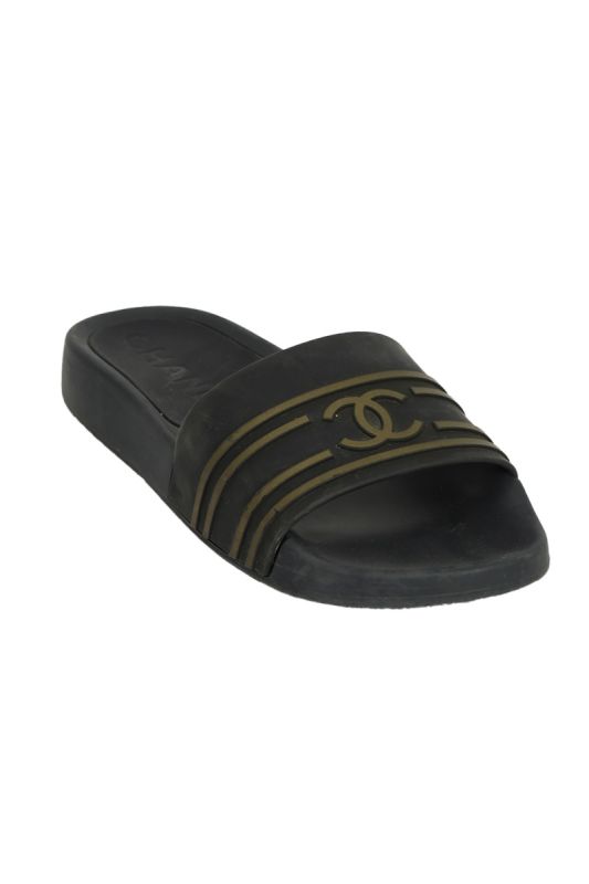 Chanel EU 36 Bicolor CC Rubber Mules