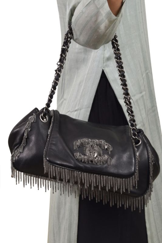 Chanel Flap A Chain Logo CC with Fringes Handbag