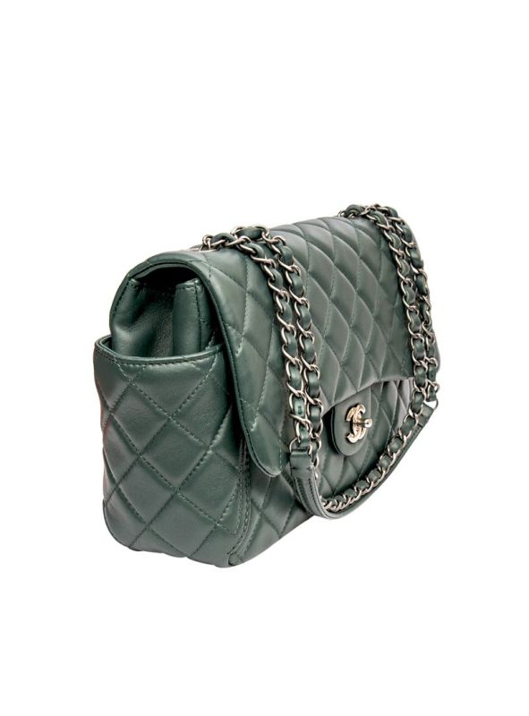 CHANEL AROUND POCKETS FLAP BAG QUILTED LAMBSKIN HANDBAG