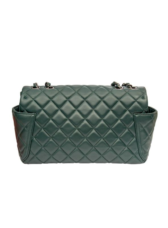 CHANEL AROUND POCKETS FLAP BAG QUILTED LAMBSKIN HANDBAG