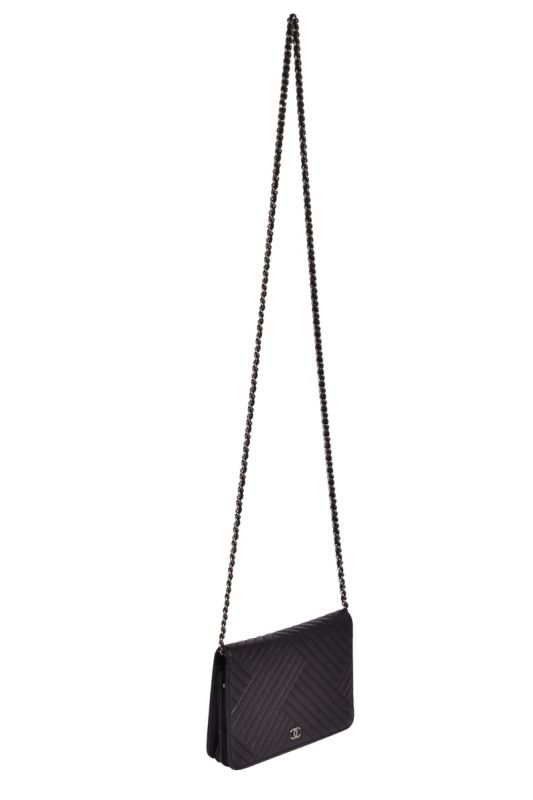 Chanel Leather ChevronWallet on Chain