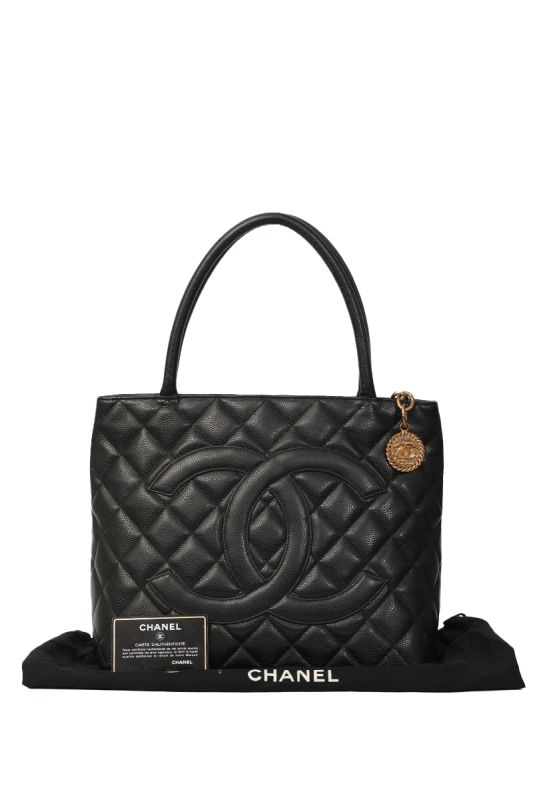 CHANEL MEDALLION TOTE BAG IN CAVIAR LEATHER