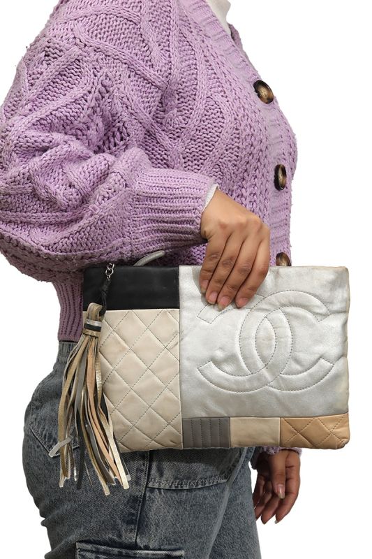 Chanel Patchwork Leather Clutch