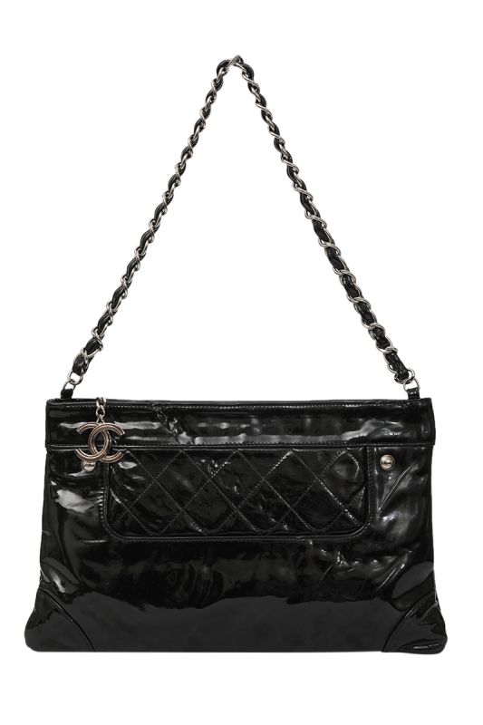 Chanel Patent Leather Quilted Shoulder Bag