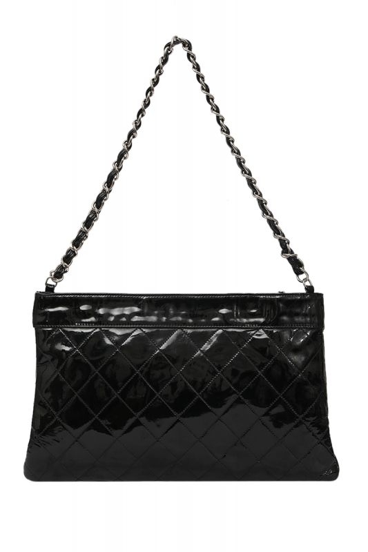 Chanel Patent Leather Quilted Shoulder Bag