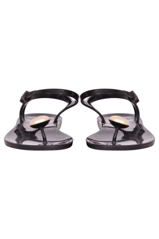 Chanel Pearl Logo Jelly Sandals