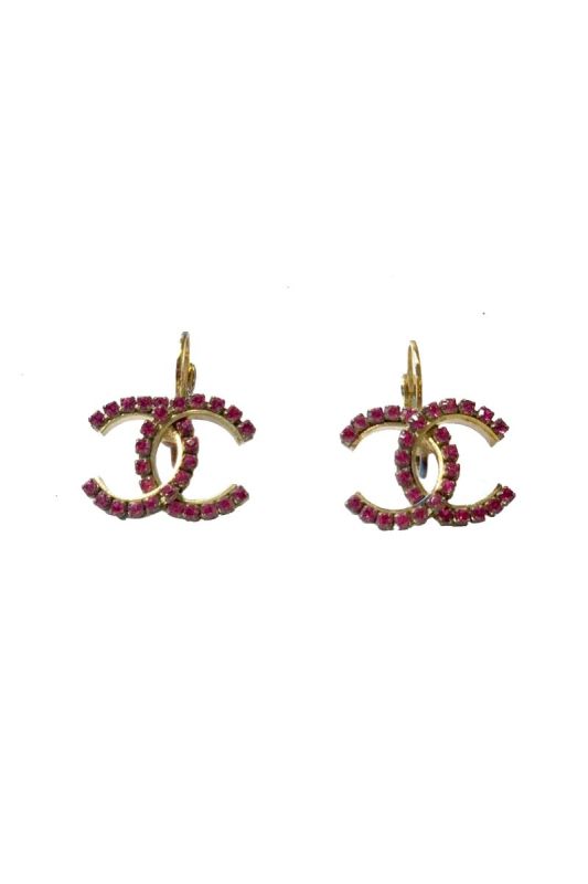 CHANEL PINK CC EARRINGS