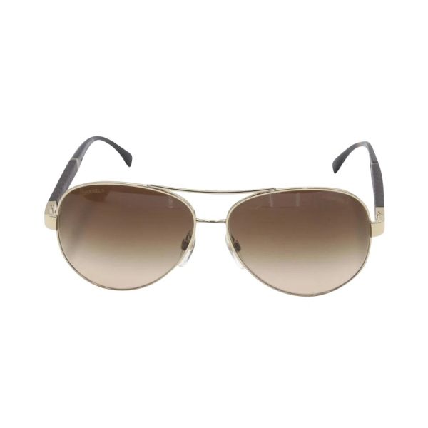 CHANEL QUILTED LEATHER AVIATOR CC SUNGLASSES