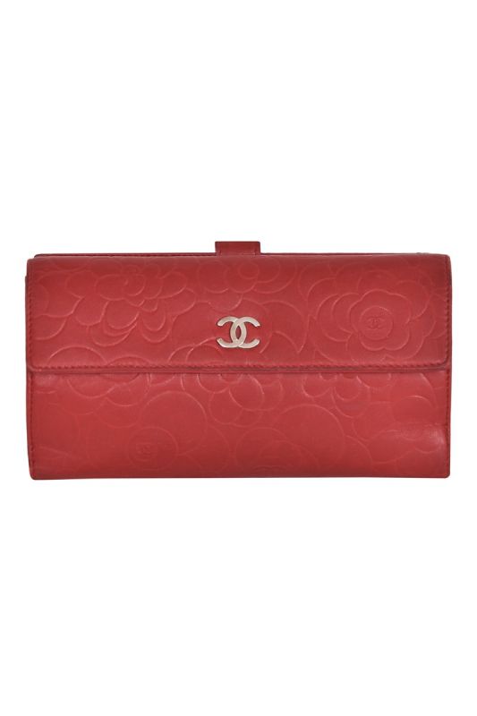 Chanel Red Camellia Wallet