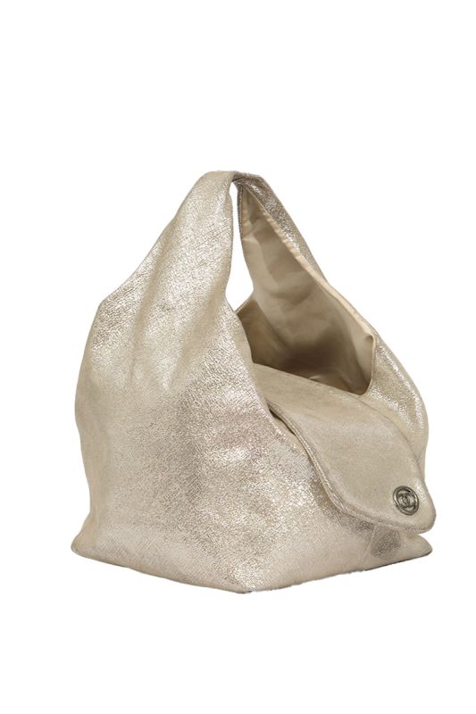 Chanel Soft Handle Metallic Silver Handbag