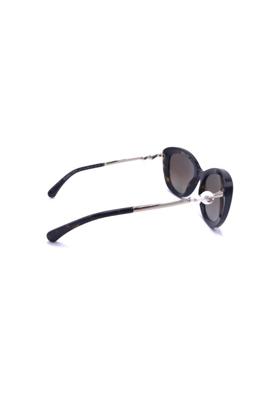 CHANEL TORTOISE SHELL FRAME PEARL CC SUNGLASSES