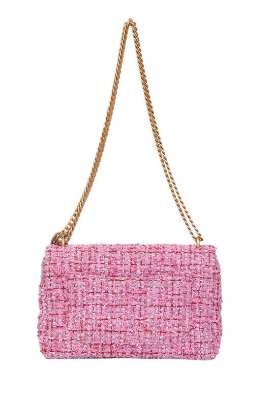 Chanel Tweed Enamel Quilted CC Flap Shoulder Bag