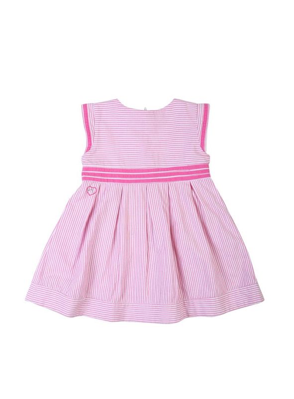 CHATEAU DE SABLE PINK & WHITE STRIPES FROCK