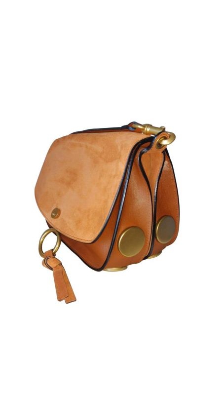 CHLOE BROWN LEATHER KURTIS CROSSBODY BAG