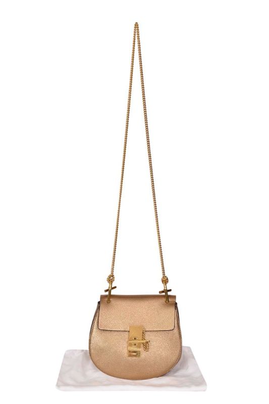 Chloe Drew Gold Metallic Sling Bag