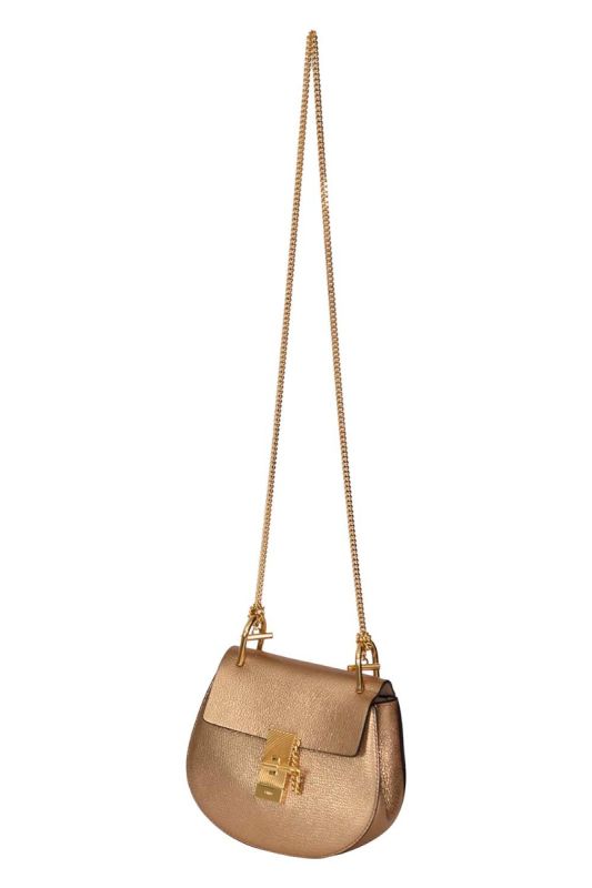 Chloe Drew Gold Metallic Sling Bag