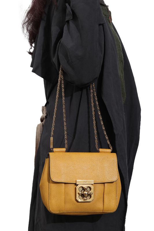Chloe Mustard Leather Elsie Shoulder Bag