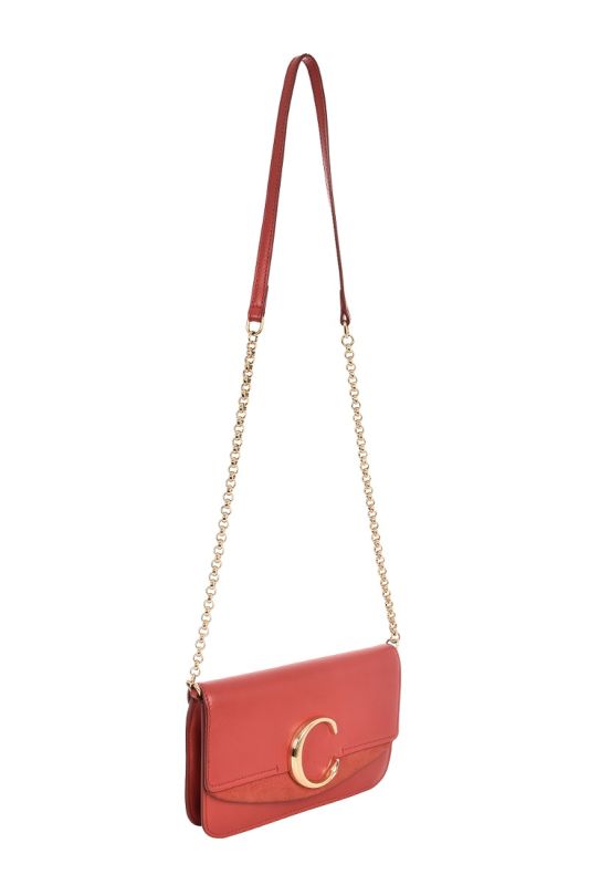 CHLOE PLAID SUEDE C CHAIN BAG