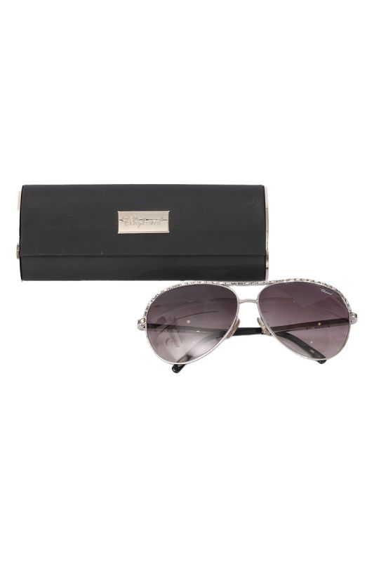 Chopard Waparound Silver Sunglasses