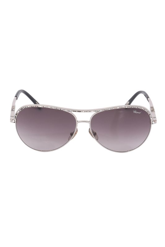Chopard Waparound Silver Sunglasses