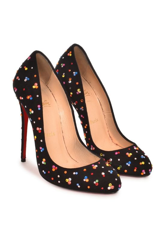 CHRISTAIN LOUBOUTIN VEAU VELOUR FOLLIES CLAIR DE LUNE 