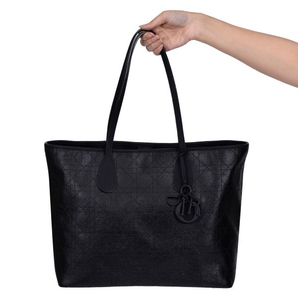 CHRISTIAN DIOR CANNAGE QUILTED ROSATO CANVAS PANAREA SHOPPING TOTE BAG