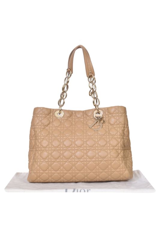 Christian Dior Beige Quilted Handbag