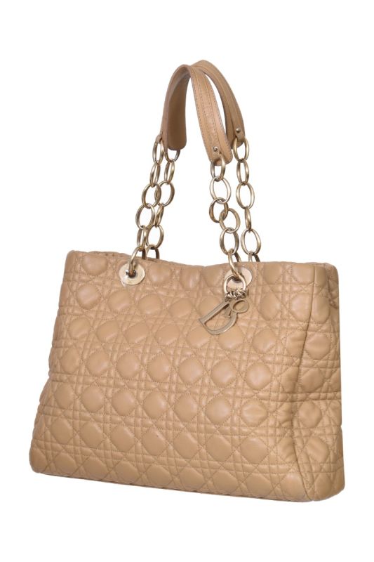 Christian Dior Beige Quilted Handbag