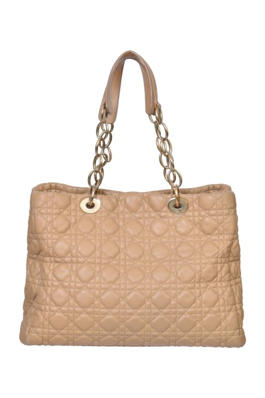 Christian Dior Beige Quilted Handbag