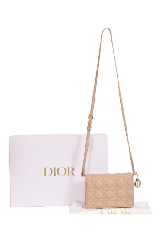 Christian Dior Biege Cannage Lambskin Belt/Crossbody Bag