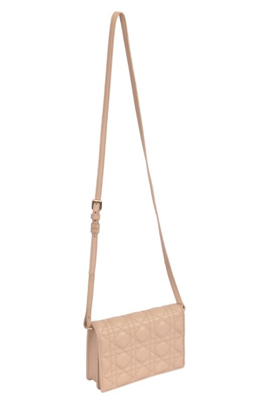 Christian Dior Biege Cannage Lambskin Belt/Crossbody Bag
