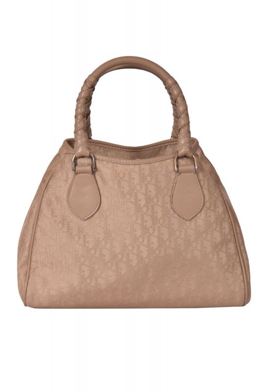 Christian Dior Beige Nylon and Leather Tote Bag